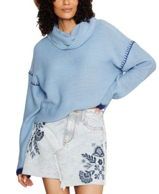 Driftwood - Women's Contrast-Stitch Cowlneck Sweater