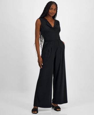 Bar III - Women's Knit Crepe Cowlneck Jumpsuit