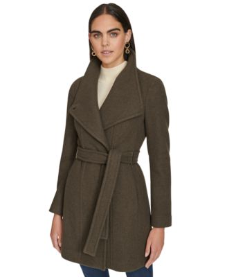 Calvin Klein - Asymmetrical Belted Wrap Coat
