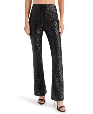 Steve Madden - Women's Citrine Sequined Flared Pants