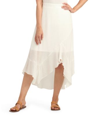 BCX - Juniors' Gauzy Texture Asymmetrical Handkerchief-Hem Ruffle Skirt