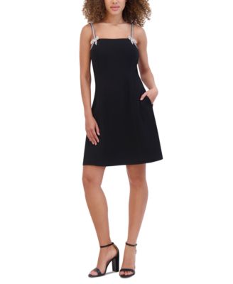 kensie - Women's Bow-Trim Fit & Flare Dress