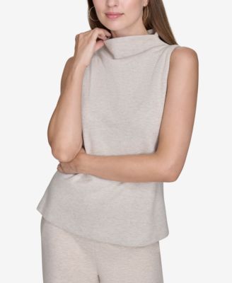 Halston - Women's Mock-Neck Knit Shell