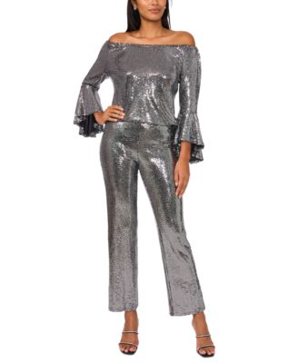 Sam & Jess - Women's Metallic Pull-On Straight-Leg Pants
