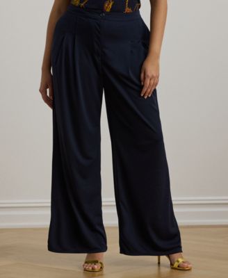 Lauren Ralph Lauren - Plus Size Stretch Jersey Wide-Leg Pants