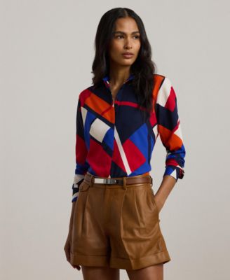 Lauren Ralph Lauren - Women's Classic-Fit Print Crepe Shirt