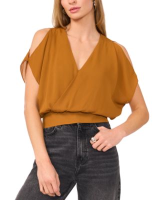 1.STATE - Women's Cold-Shoulder Draped Top