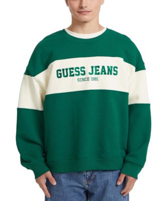 GUESS JEANS - Men's Stripe Crewneck Logo Sweatshirt