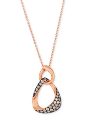 Le Vian - Chocolate Diamond Openwork 18" Pendant Necklace (3/8 ct. t.w.) in 14k Rose Gold