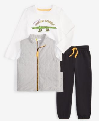 Epic Threads - Toddler Boys Danger On Wheels Graphic T-Shirt, Vest & Pants, 3 Piece Set