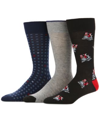Perry Ellis Portfolio - Men's 3pk. Festive Graphic Socks