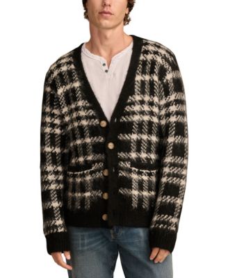 Lucky Brand - Men's Classic-Fit Brushed Plaid Jacquard Cardigan