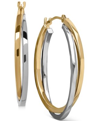 Macy's - Intertwined Hoop Earrings in 14k Gold, White Gold or Two-Tone