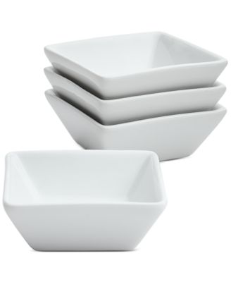 The Cellar - Whiteware Collection Square Dip Bowls, Set of 4