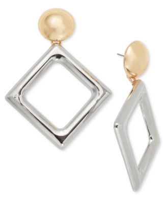 I.N.C. International Concepts - Two-Tone Triangle Statement Earrings