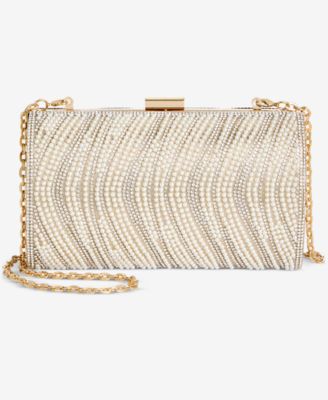 I.N.C. International Concepts - Randdi Wavy Imitation Pearl Clutch,