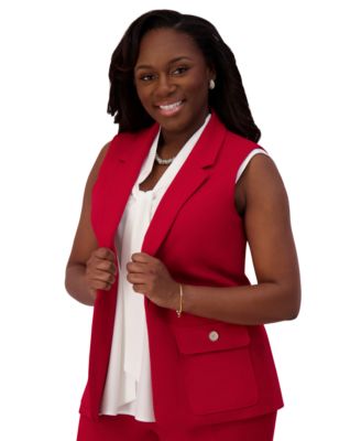 Kasper - Notched Collar Open-Front Vest