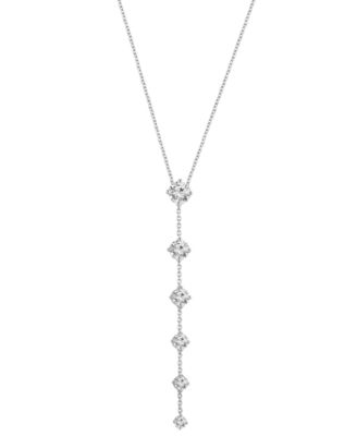 Badgley Mischka - Lab Grown Diamond Graduated Lariat Necklace (3-1/2 ct. t.w.) in 14k White Gold, 16" + 2" extender