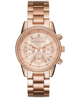 Michael Kors - Women's Chronograph Ritz Stainless Steel Bracelet Watch 37mm MK6428/MK6357/MK6356