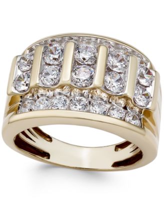 Macy's - Men's Diamond Elevated Cluster Ring (3 ct. t.w.) in 10k Gold