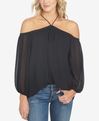 1.STATE - Off-The-Shoulder Chiffon Blouse