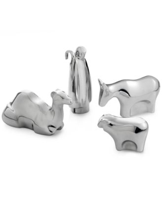 Nambé - Nativity Shepherd & Animals, Set of 4