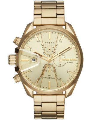 Diesel - Men's Chronograph MS9 Chrono Gold-Tone Stainless Steel Bracelet Watch 47mm