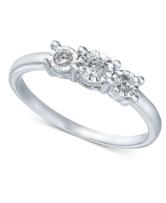 Promised Love - Diamond 3-Stone Ring in 10k White Gold (1/4 ct. t.w.)