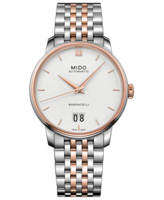 Mido - Men's Swiss Automatic Baroncelli III Two-Tone Stainless Steel Bracelet Watch 40mm