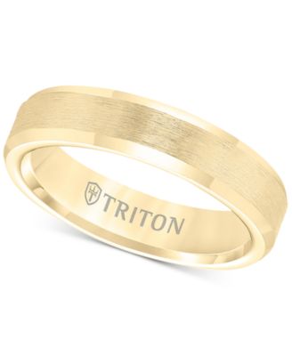 Triton - Bevel Edge Comfort Fit Band in Yellow Tungsten Carbide