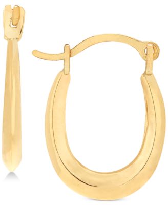 Macy's - Children's Polished Oval Hoop Earrings in 14k Gold