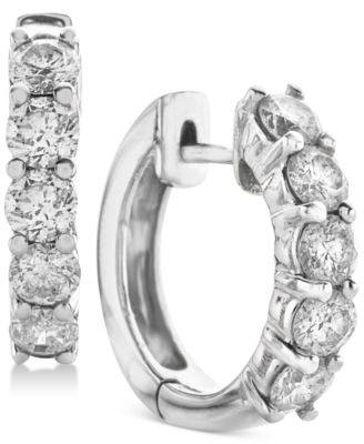 Macy's - Diamond Hoop Earrings (2 ct. t.w.) in 14k White Gold