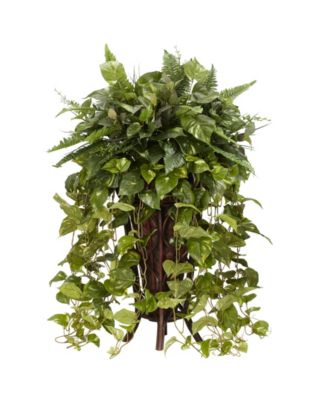 Nearly Natural - Vining Mixed Greens w/ Decorative Stand Silk Plant