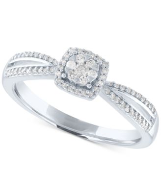 Promised Love - Diamond Cluster Promise Ring (1/6 ct. t.w.) in Sterling Silver