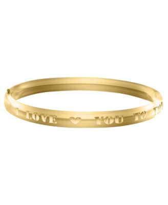 Macy's - Children's I LOVE U TO THE MOON Bracelet in 14k Yellow Gold over Brass Alloy