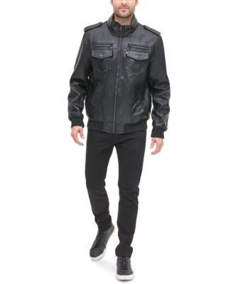 Levi's - Men's Faux-Leather Jacket with Fleece Lining