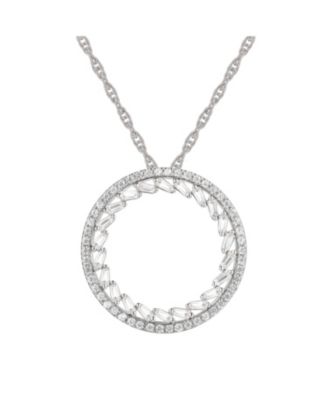 Macy's - Round Diamond (1/2 ct. t.w.) Necklace in 14k White or Rose Gold