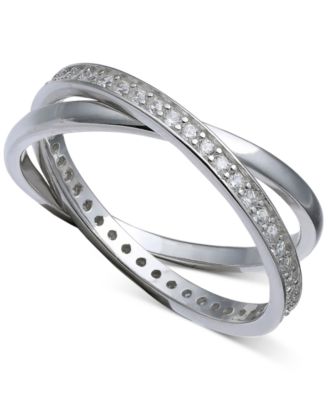 Giani Bernini - Cubic Zirconia Crisscross Ring in Sterling Silver