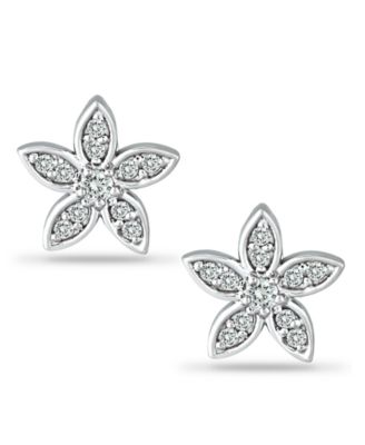 Giani Bernini - Cubic Zirconia Star Flower Stud Earrings in Sterling Silver (Also in Gold Over Silver)