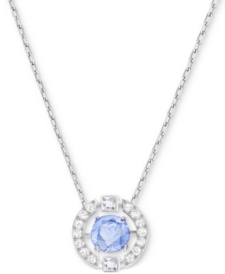 Swarovski - Silver-Tone Dancing Crystal Pendant Necklace, 14-7/8" + 2" extender