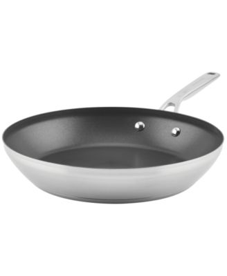 KitchenAid - Brushed Stainless Steel Nonstick 12" Fry Pan