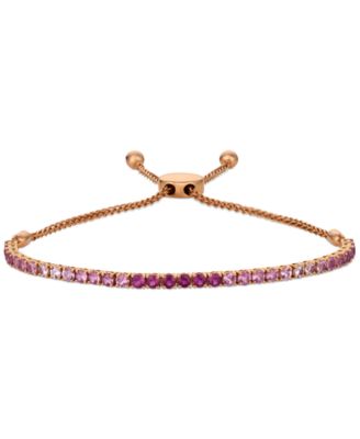 Le Vian - Pink Ruby (1-3/4 ct. t.w.) & White Sapphire (1/4 ct. t.w.) Ombr&eacute; Bolo Bracelet in 14k Rose Gold