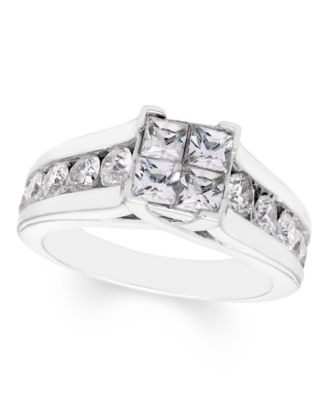 Macy's - Diamond Princess Quad Engagement Ring (2 ct. t.w.) in 14k White Gold