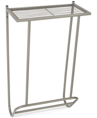 Honey Can Do - Steel Wall-Mounted Bathroom Towel Holder with Shelf