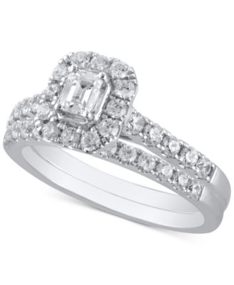 Macy's - Diamond Emerald-Cut Bridal Set (1 ct. t.w.) in 14k Gold