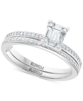 EFFY Collection - Diamond Baguette Cluster Bridal Set (3/8 ct. t.w.) in 14k White Gold