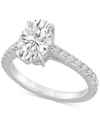 Badgley Mischka - Certified Lab Grown Diamond Oval-Cut Engagement Ring (2-1/2 ct. t.w.) in 14k Gold