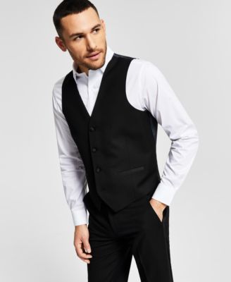 Alfani - Men's Classic-Fit Stretch Black Twill Suit Vest