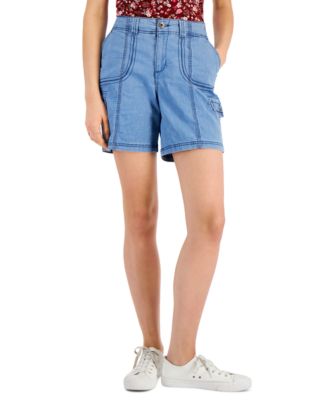 Style & Co - Women's Chambray Zig Zag Stitch Shorts