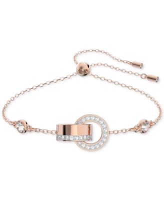 Swarovski - Rhodium-Plated Crystal Linked Ring Slider Bracelet